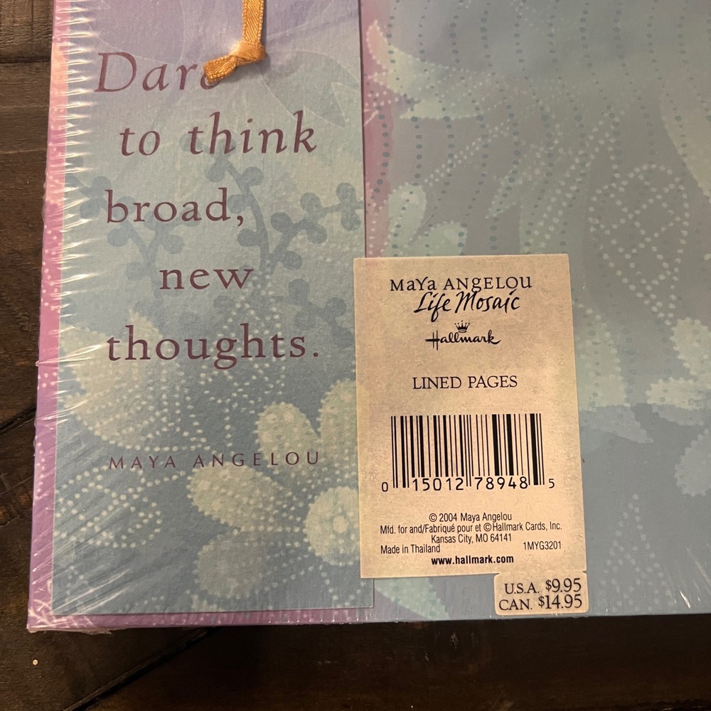 Hallmark Maya Angelou Life Mosaic Lined Journal Hardcover Blue Floral New Sealed - Picture 4 of 5